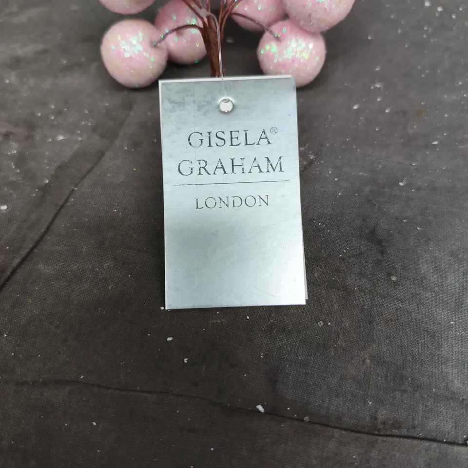 APPROXIMATELY 22 GISELA GRAHAM PINK FROSTED BERRY DECORATIONS 