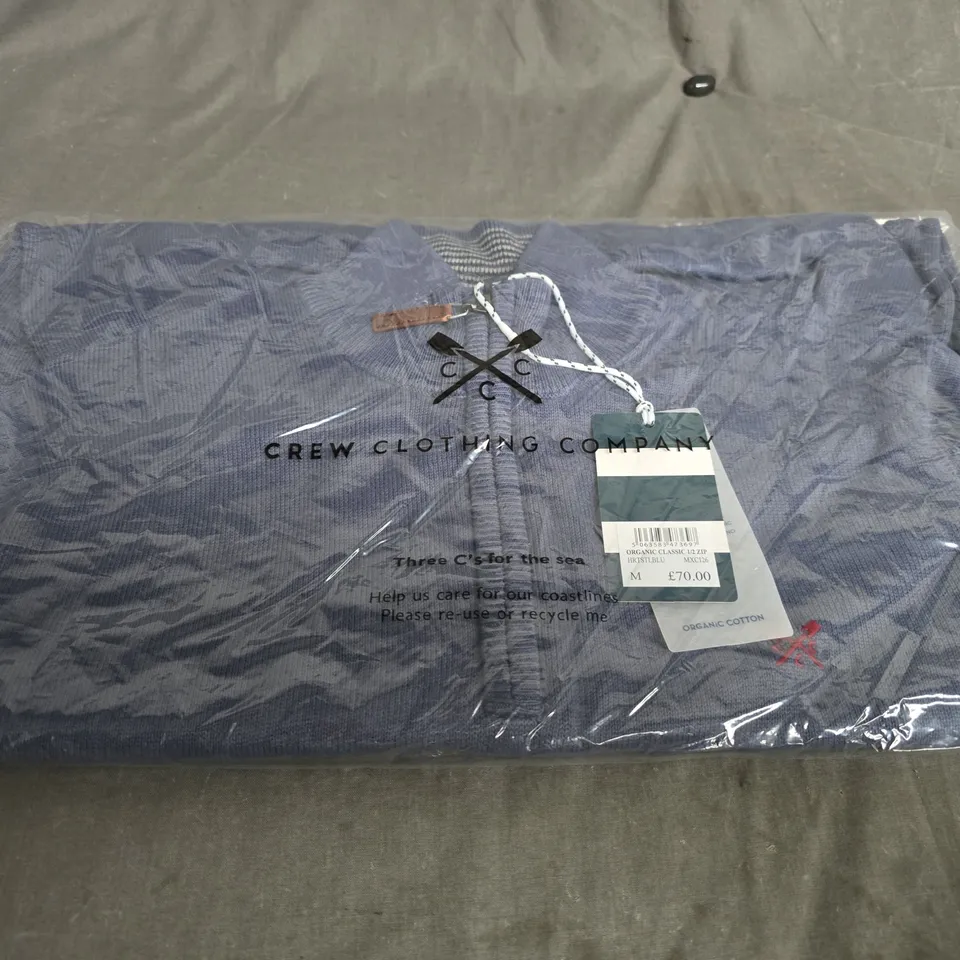 CREW CLOTHING COMPANY ORGANIC CLASSIC 1/2 ZIP TOP – NAVY, MEN'S SIZE M