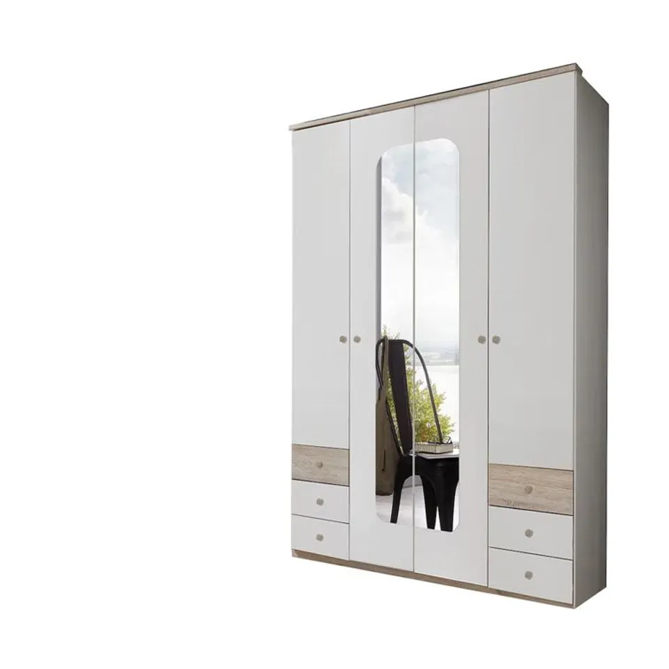 BOXED HARLIS HOF 4 DOOR WARDROBE (6 BOXES)