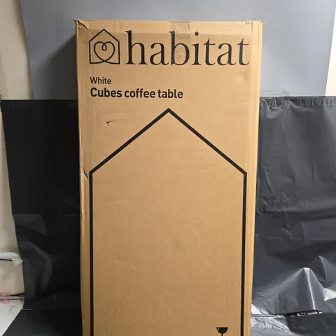 BOXED HABITAT WHITE CUBES COFFEE TABLE - COLLECTION ONLY