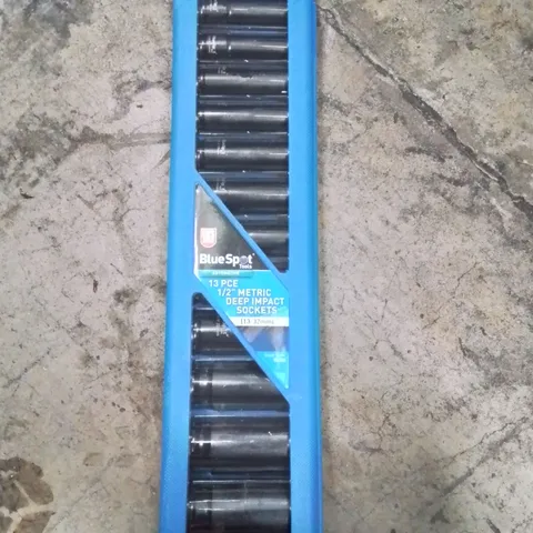 BOXED BLUESPOT 13PC ½" METRIC DEEP IMPACT SOCKETS