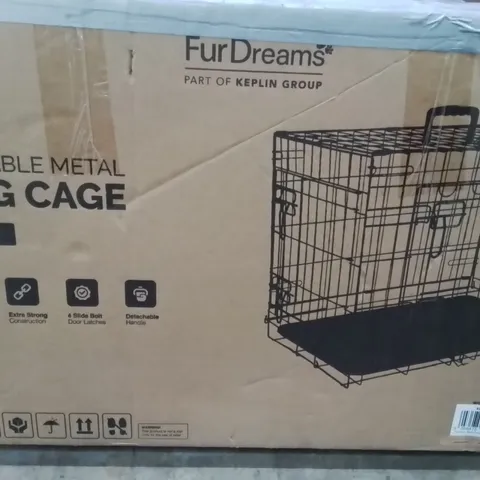 BOXED FURDREAMS FOLDABLE METAL DOG CAGE 24INCH