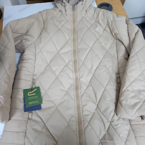 REGATTA LONG BEIGH JACKET WITH FUR HOOD - UK 20