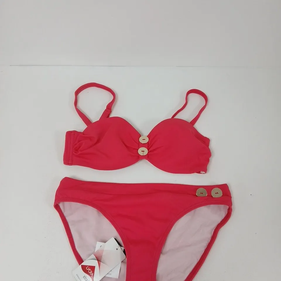 VIVANCE WOMEN'S RED BIKINI SET – TOP & BOTTOM UK SIZE 8C