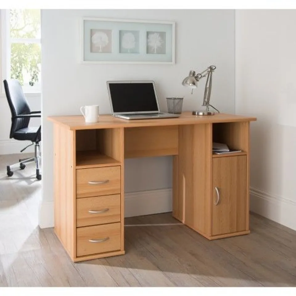 BOXED MARYLAND OFFICE DESK BEECH
