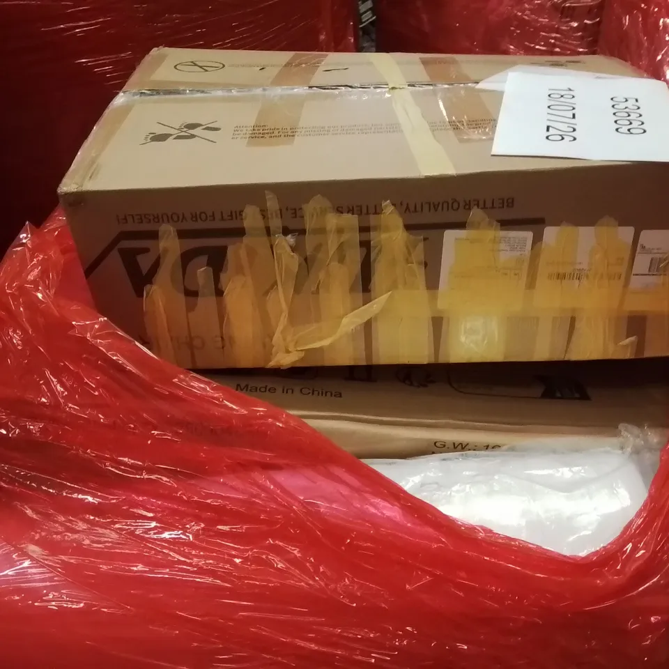 PALLET OF ASSORTED HOUSEHOLD GOODS AND PRODUCTS TO INCLUDE;FLOATING SHELVES,SADDLE PAD,MATTRESS