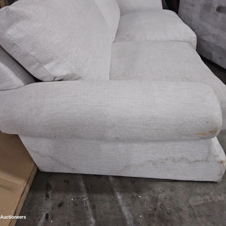 DESIGNER ASHTON THREE SEATER SOFA NATURAL FABRIC 