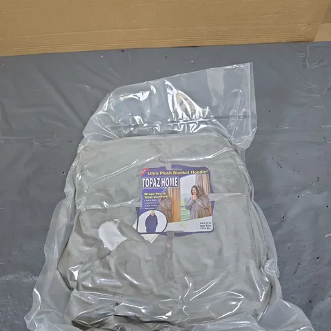 TOPAZ HOME ULTRA PLUSH BLANKET HOODIE – DARK GREY, ONE SIZE BOX OF 10 ITEMS