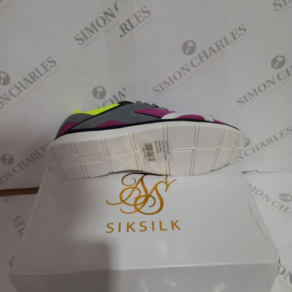 BOXED PAIR OF SIKSILK PURPLE TRAINER UK 12 