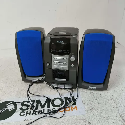ALBA STEREO SYSTEM WITH TWIN BLUE SPEAKERS 