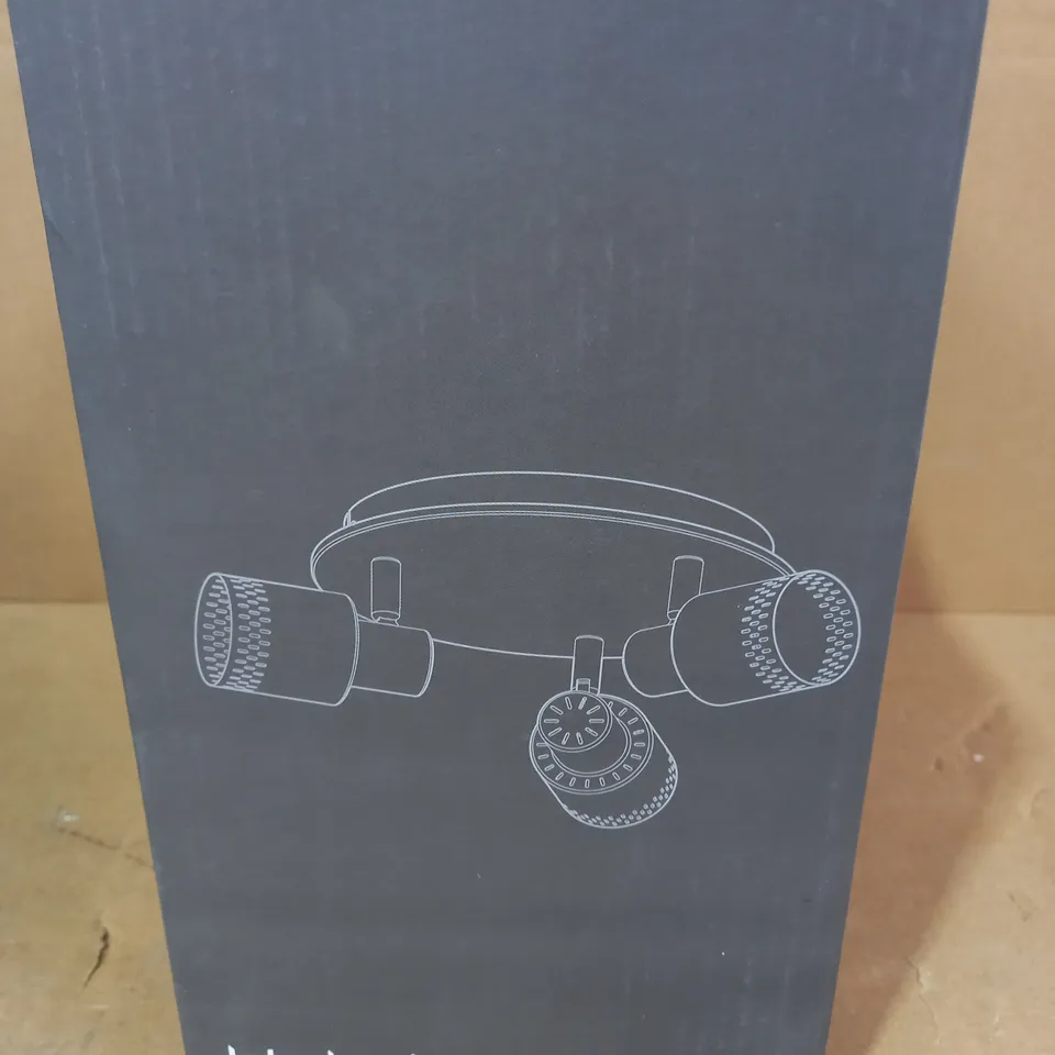 JOHN LEWIS BYRON 3 LIGHT LED SPOTLIGHT PLATE PAINTED BLACK STEEL LIGHT FITTING