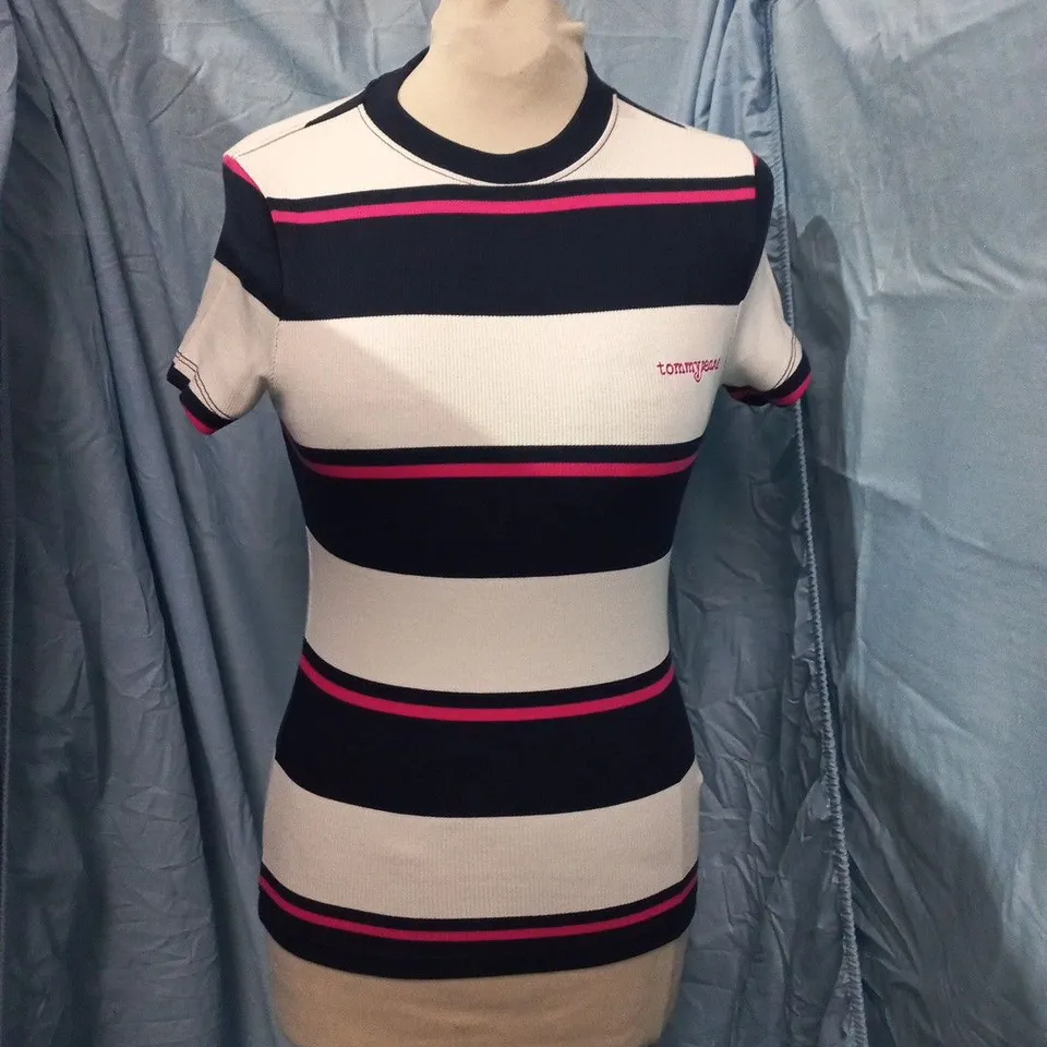 TOMMY JEANS STRIPED KNIT TOP – SIZE S