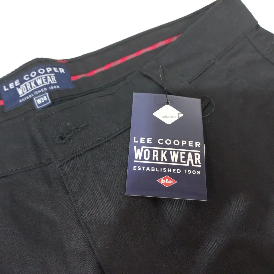 LEE COOPER MENS CARGO SHORTS IN BLACK - W34"