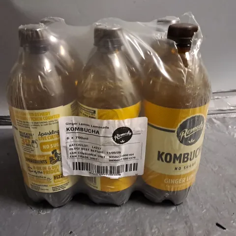 6X700ML PACK OF REMEDY KOMBUCHA GINGER LEMON