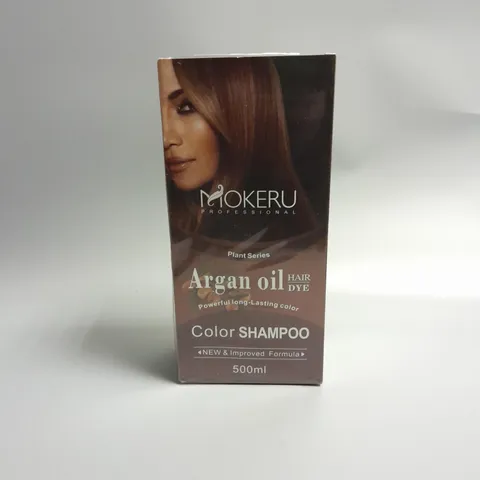 BOXED AND SEALED MOKERU PLANT SERIES ARGAN OIL HAIR DYE COLOUR SHAMPOO 500ML