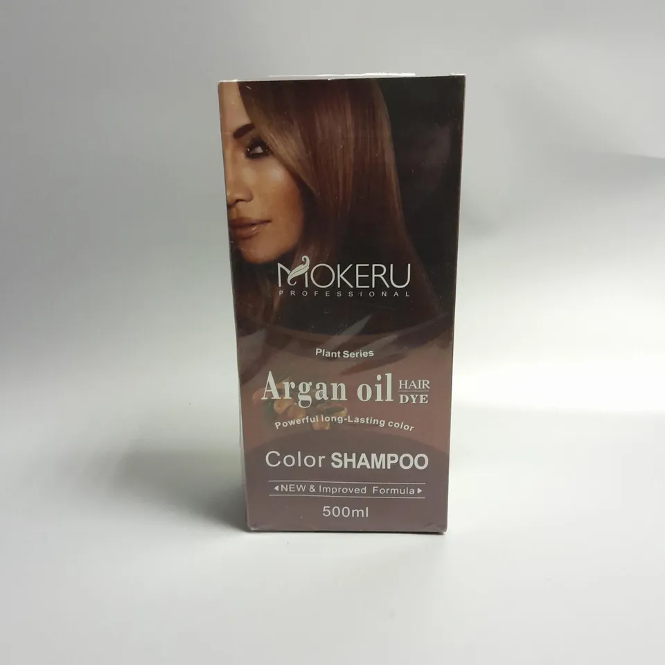 BOXED AND SEALED MOKERU PLANT SERIES ARGAN OIL HAIR DYE COLOUR SHAMPOO 500ML