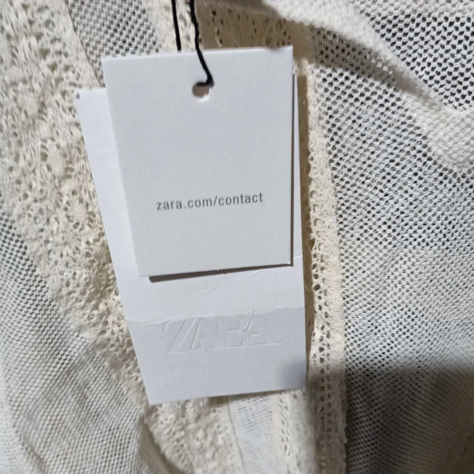 ZARA LACE BLOUSE – WHITE, UK XS