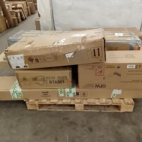 PALLET OF ASSORTED INCOMPLETE DESIGNER FURNITURE PARTS AND PIECES 