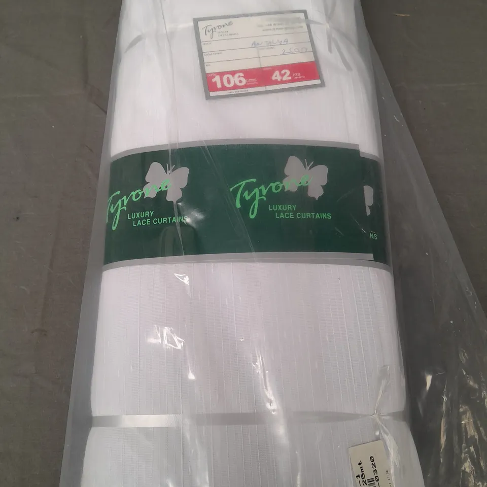 SEALED TYRONE LUXURY WHITE LACE CURTAINS