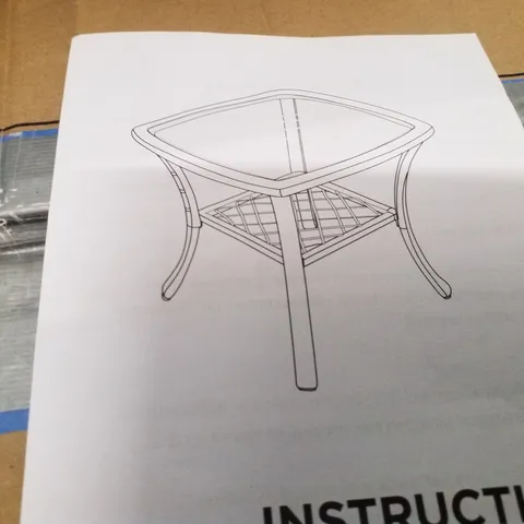 BOXED WICKER SIDE TABLE