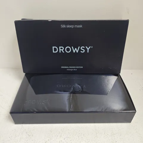 BOXED DROWSY ORIGINAL PADDED EDITION MIDNIGHT BLUE SILK SLEEP MASK