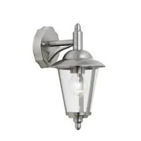 BOXED ENDON LIGHTING KLIEN STAINLESS STEEL & CLEAR IP44 60W 700LM DIMMABLE WALL LANTERN