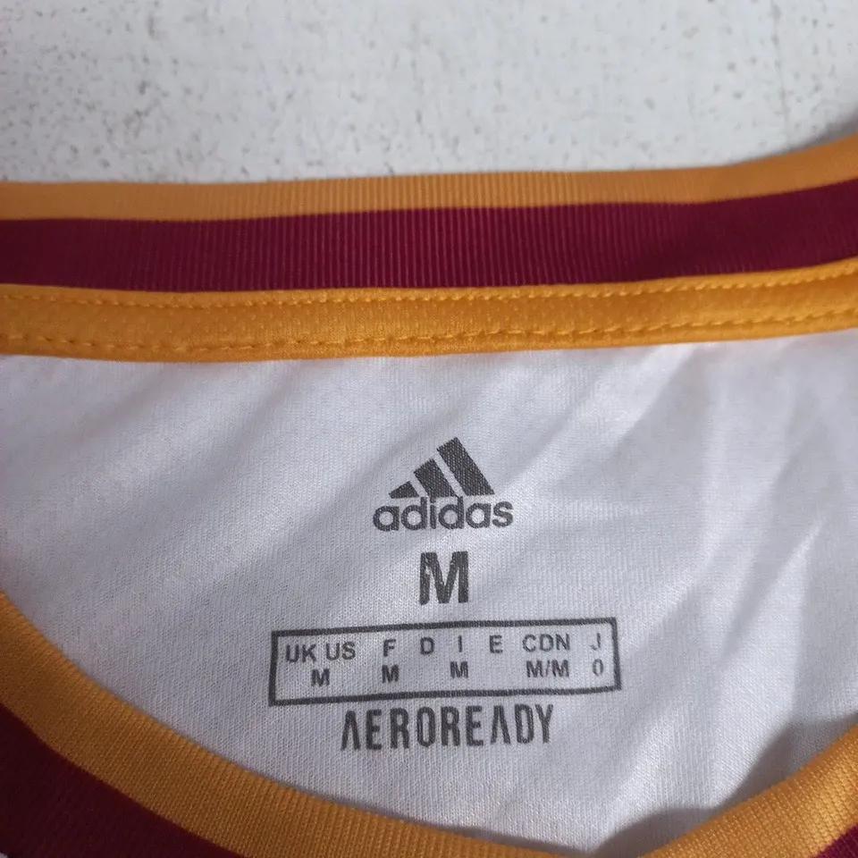 ADIDAS SPAIN NATIONAL TEAM FOOTBALL JERSEY – WHITE WITH RED/YELLOW TRIM, UK M