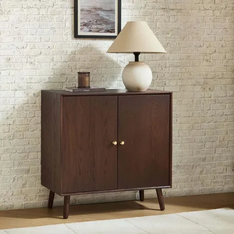 BOXED DUSK HEIDI OAK 2 DOOR SIDEBOARD - WALNUT (1 BOX)