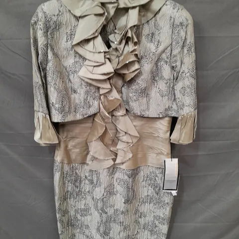 IAN STUART DRESS AND JACKET SET IN PYTHON/PLUM - USA 10