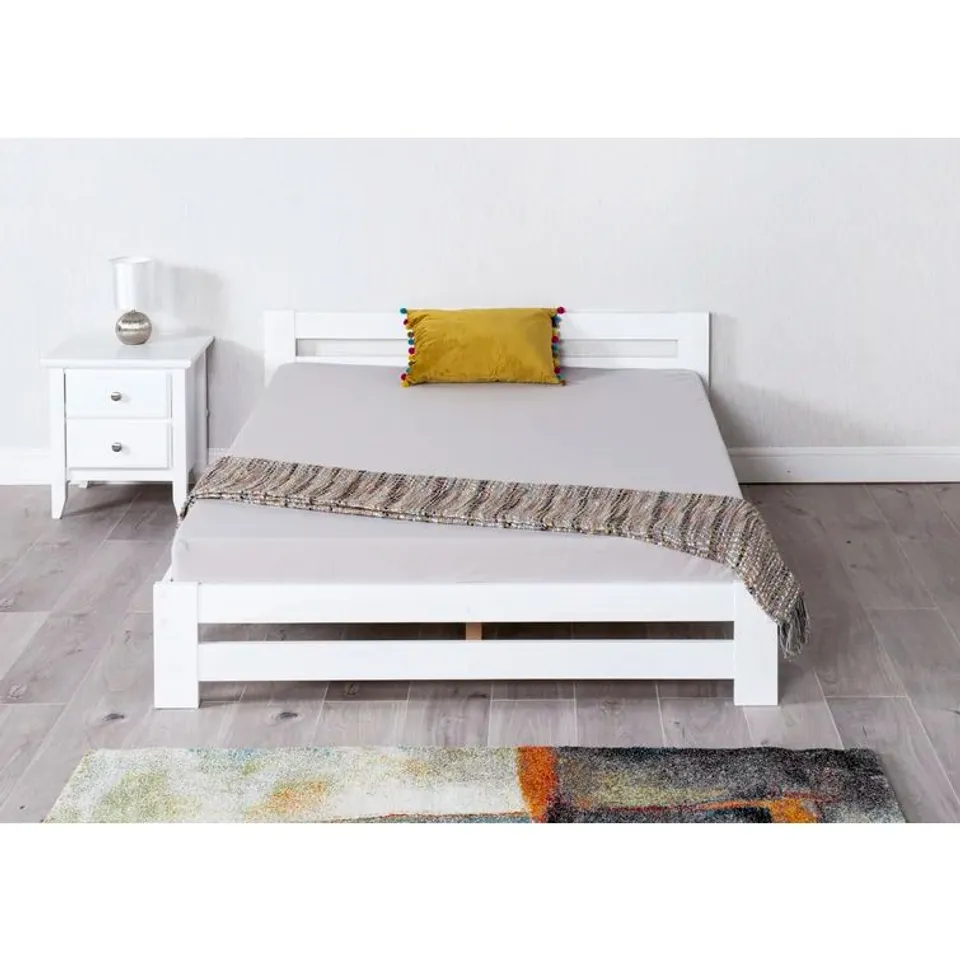 BOXED TRUDELL 4'6 WHITE DOUBLE BED FRAME (1 BOX)
