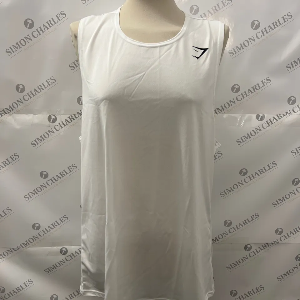 GYMSHARK TRAINING VEST IN WHITE SIZE XL