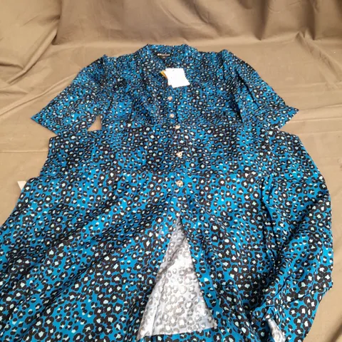 WHISTLES MEDIUM PAINTED LEOPARD MIDI DRESS UK 10