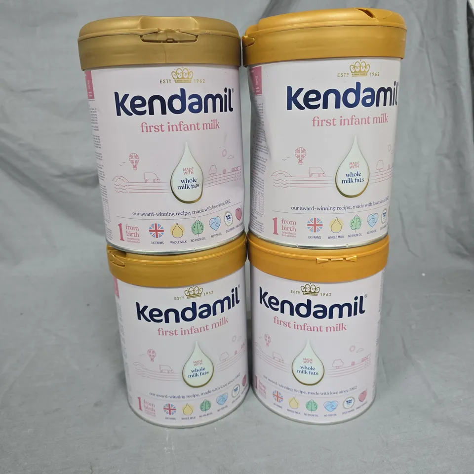 LOT OF 4 KENDAMIL FIRST INFANT MILKS - FROM BIRTH 800G