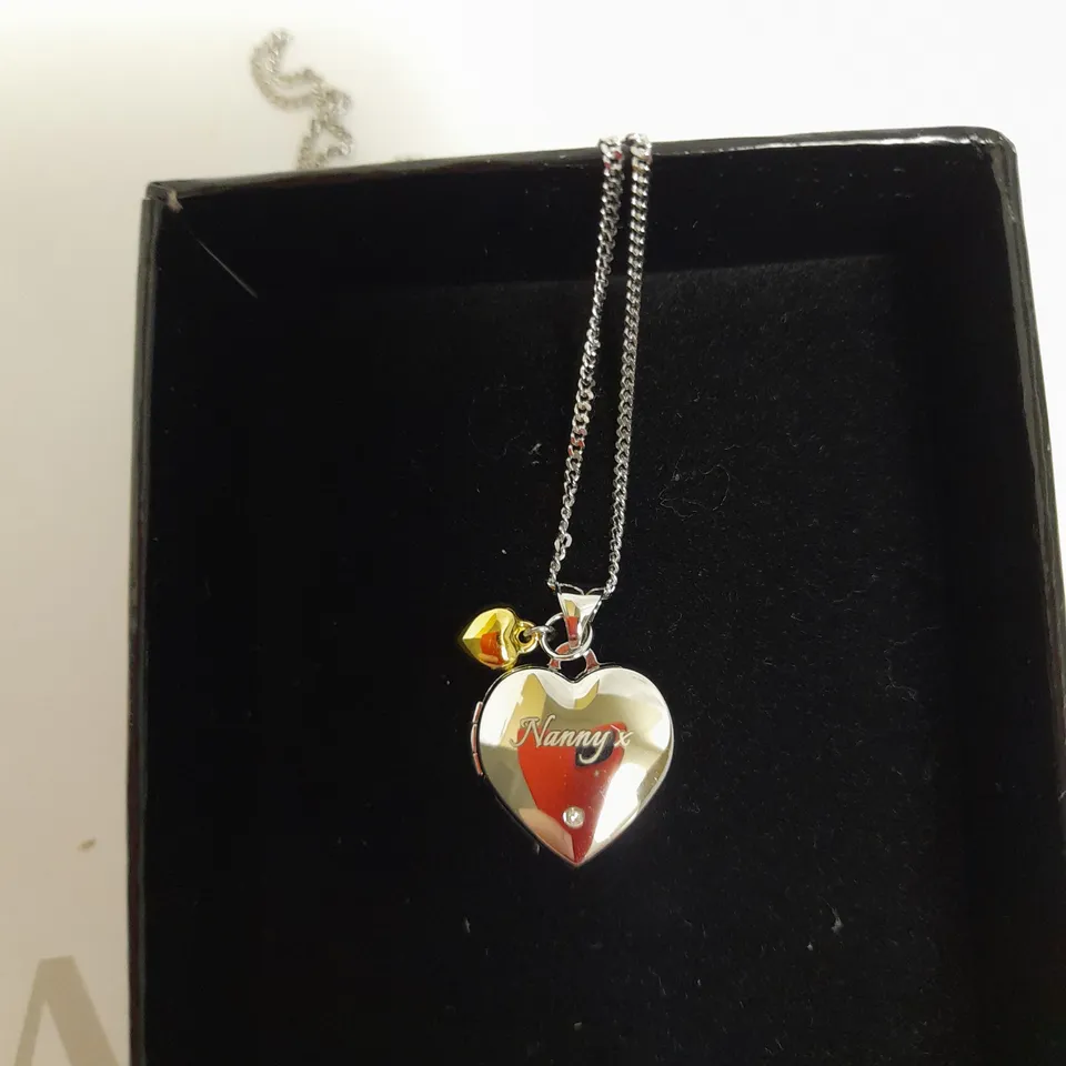 PERSONALISED STERLING SILVER HEART NECKLACE WITH DIAMOND DETAIL RRP £70