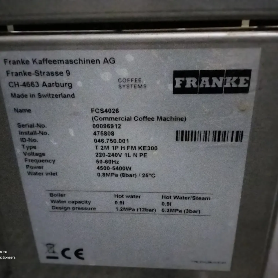 FRANKE FCS4046 COMMERCIAL COFFEE MACHINE
