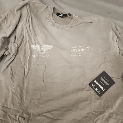 REPRESENT T-SHIRT – GREY, MEN'S M WITH CHEST PRINT