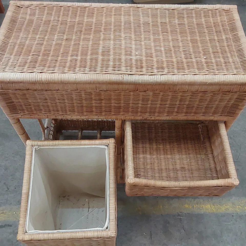DESIGNER WICKER LAUNDRY/STORAGE CABINET
