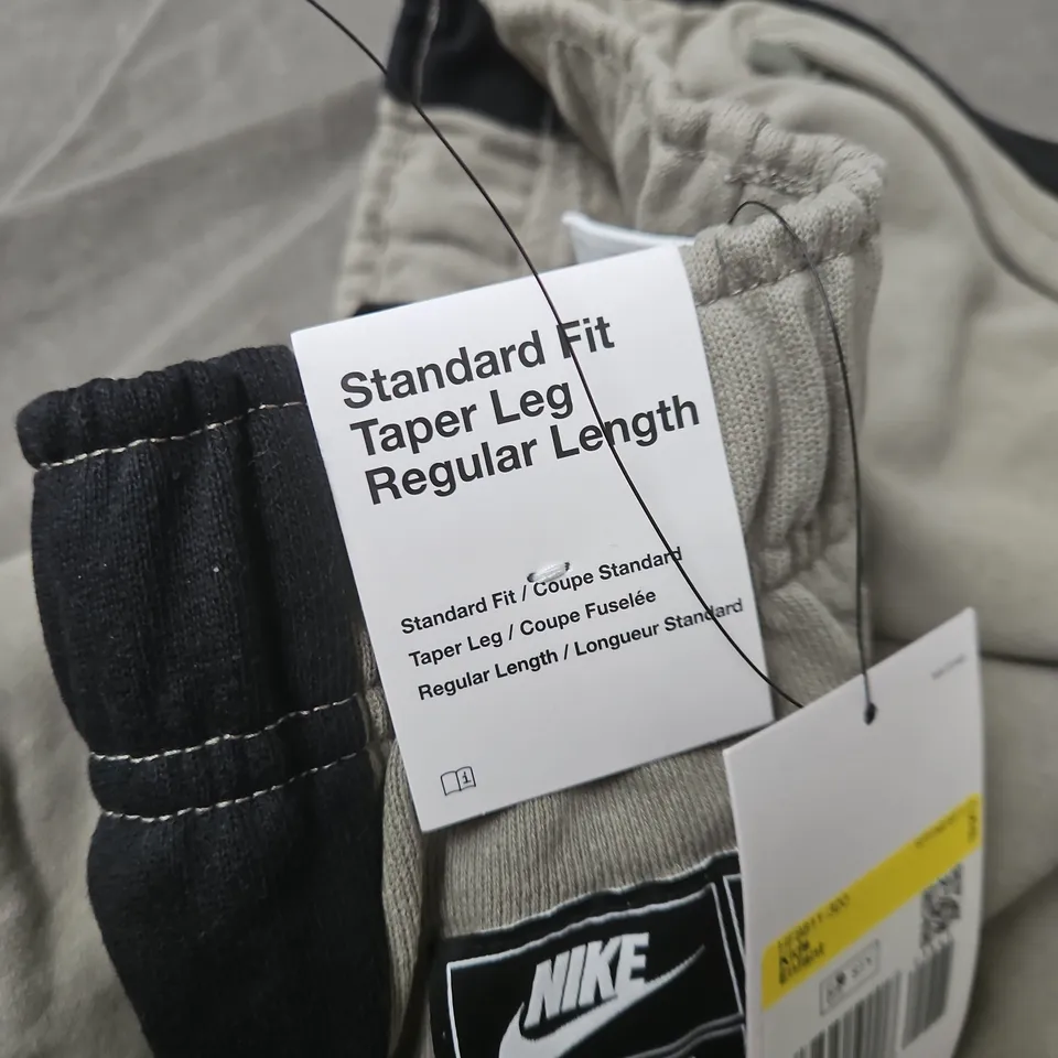 NIKE AIR KIDS' JOGGERS – STANDARD FIT, TAPER LEG, GREY WITH BLACK SIDE PANELS (INFANT) - SMALL