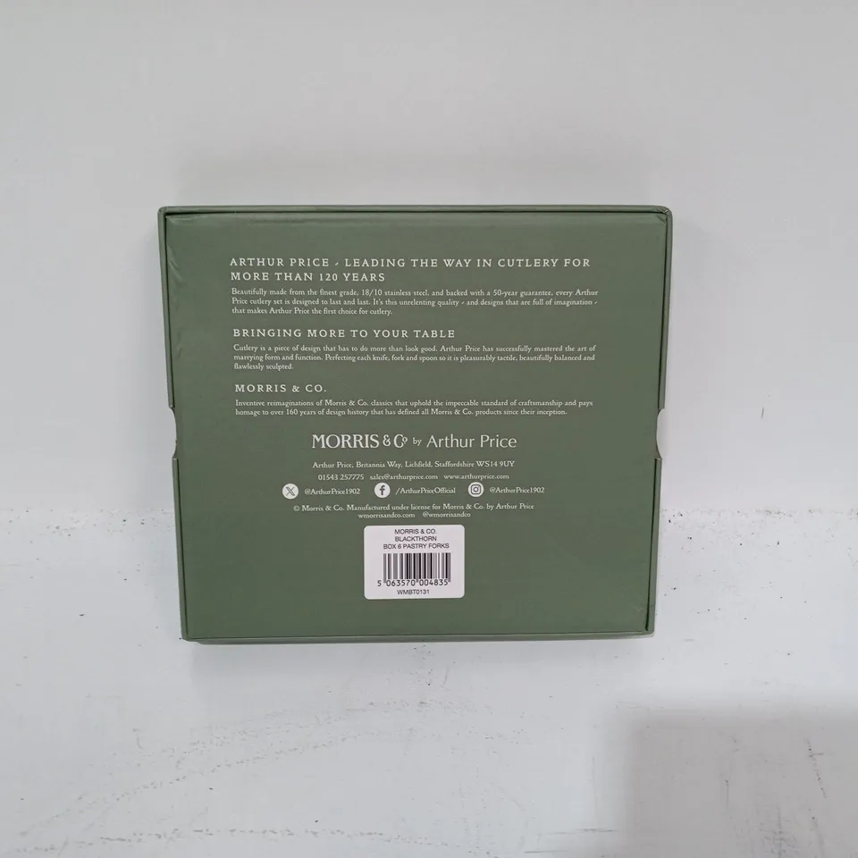 BOXED MORRIS & CO BY ARTHUR PRICE BLACKTORN PASTRY FORKS