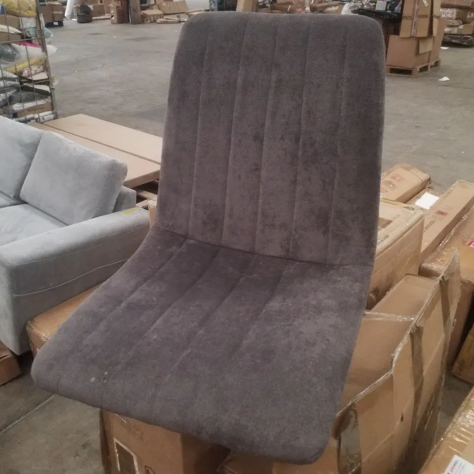 BOXED SET OF 4 GREY FABRIC DINING CHAIRS
