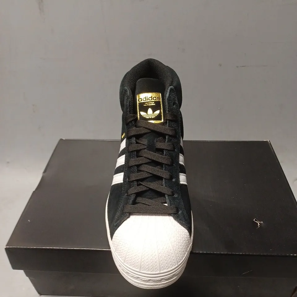 BOXED PAIR OF ADIDAS PRO MODE TRAINERS - UK SIZE 5.5