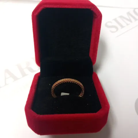 BERING GOLD PLATED MESH INNER RING SIZE 7