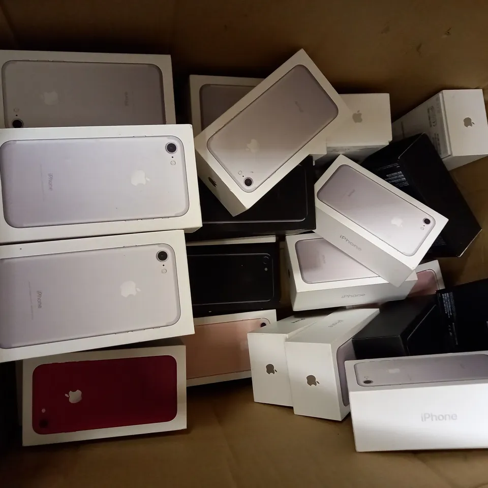 BOX OF APPROX 20 EMPTY IPHONE BOXES - MODEL UNKNOWN