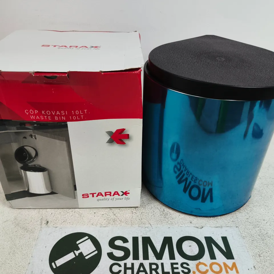 STARAX 10L WASTE BIN – BLUE WITH BLACK LID