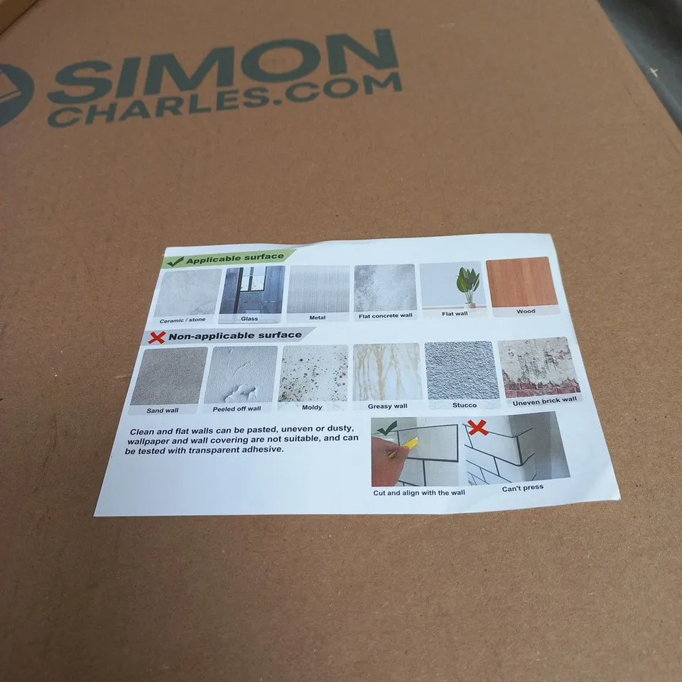 BOXED SET OF 10 ADHESIVE WALL STICKERS/TILES 