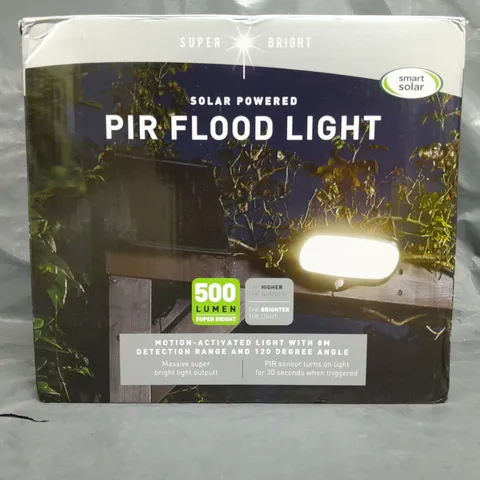 BOXED SMART SOLAR PIR SOLAR SECURITY FLOODLIGHT 500 LUMENS