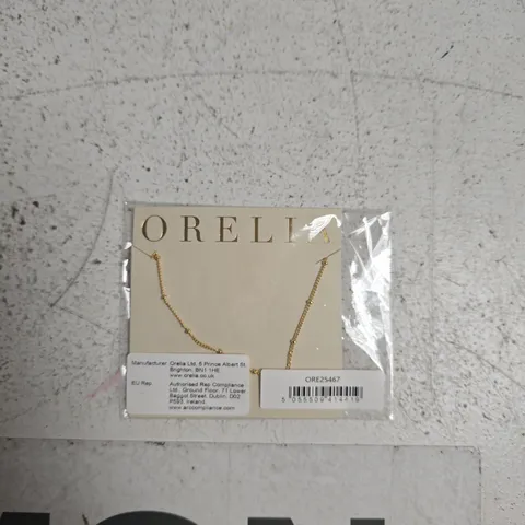 ORELIA GOLD TONE NECKLACE ON PRESENTATION CARD 