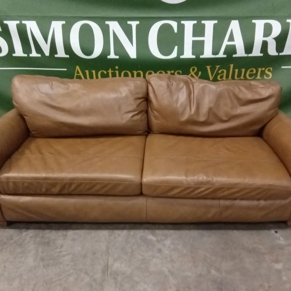 BAILEY 4 SEATER LEATHER SOFA - TAN RRP £949