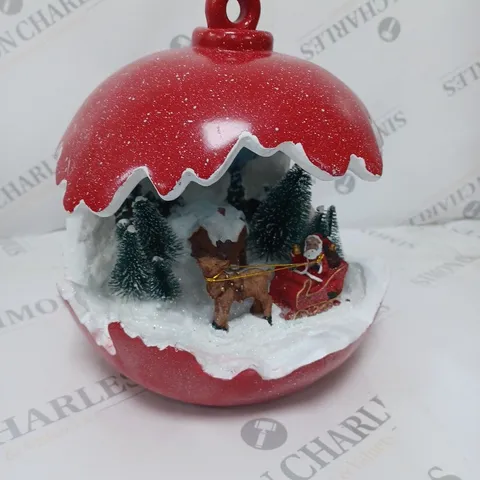 SANTAS EXPRESS PRE-LIT SPHERE WITH CHRISTMAS CHARACTER SCENE
