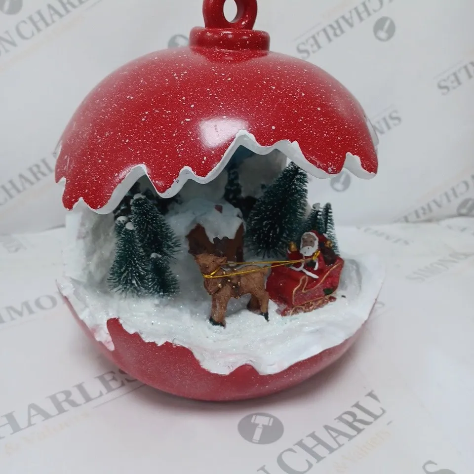 SANTAS EXPRESS PRE-LIT SPHERE WITH CHRISTMAS CHARACTER SCENE